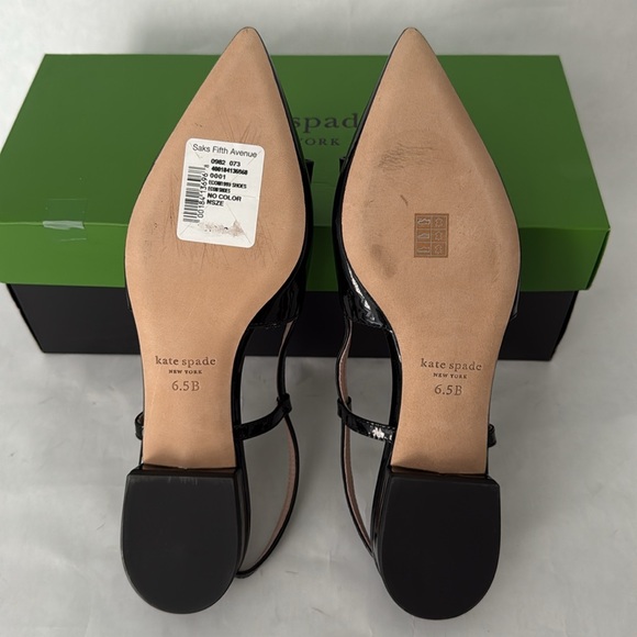 Kate spade New York bowdie pointed toe patent leather slingback flat NIB $178 - Picture 13 of 13